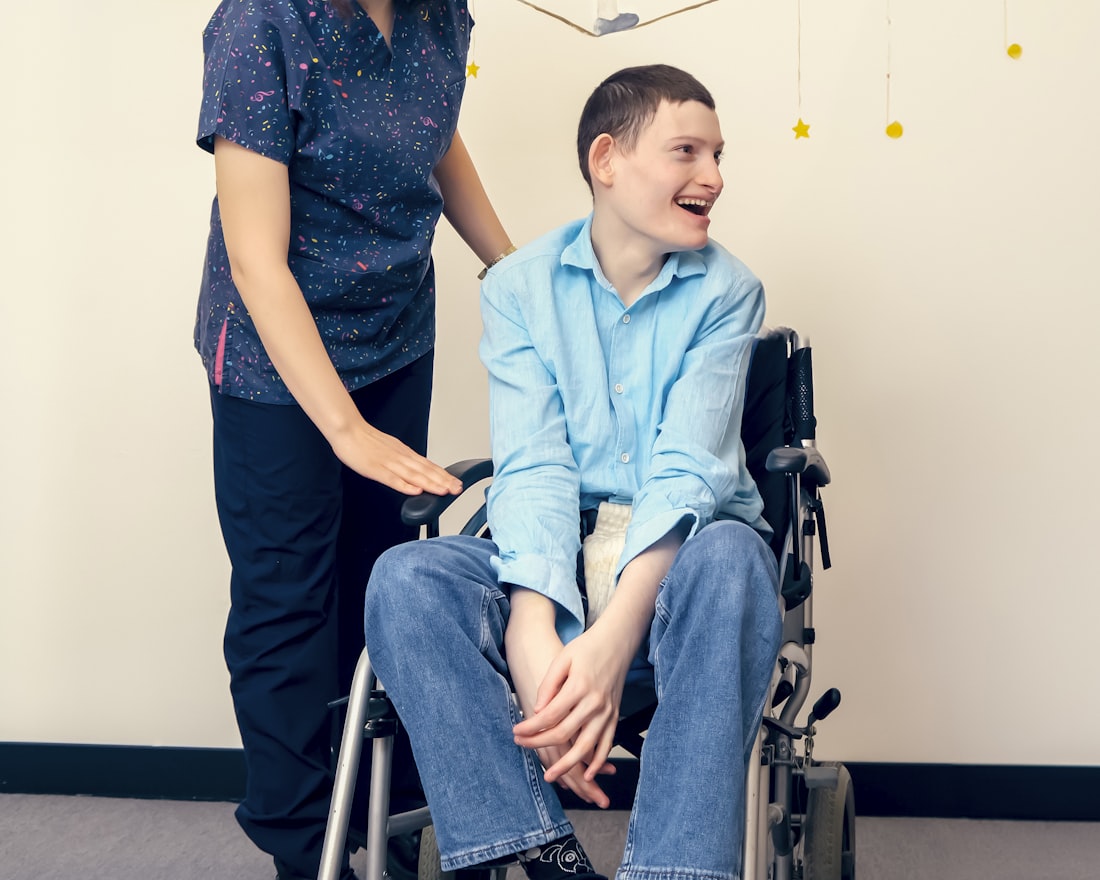 A support worker sharing a moment with a participant